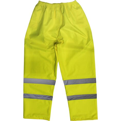 Sealey Hi-Vis Yellow Waterproof Trousers - Medium 807M