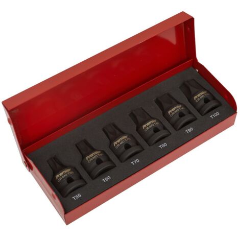 Sealey Premier TRX-Star Impact Socket Bit Set 1/2""Sq Drive 6pc AK5607