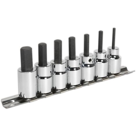 Sealey Premier Hex Socket Bit Set 3/8""Sq Drive 7pc AK62253