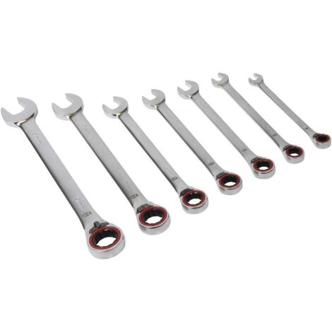 Sealey Premier Platinum Reversible Ratchet Combination Spanner Set 7pc AK63945