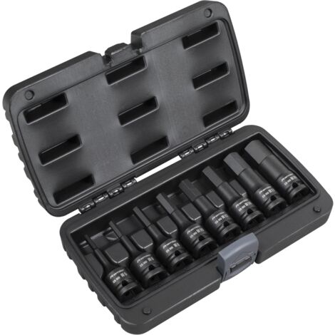 Sealey AK5601 Premier Hex Impact Socket Bit Set 1/2""Sq Drive 8pc