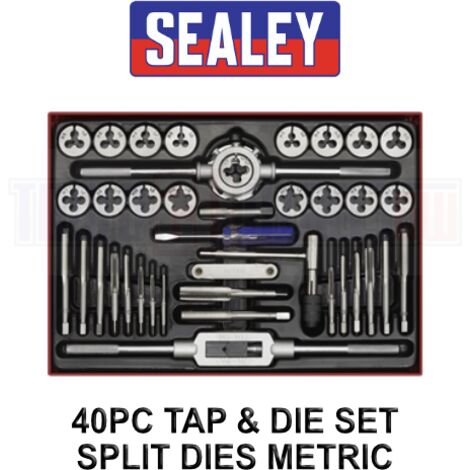 Sealey Metric Tap & Die Set Split Dies 40pc AK3040