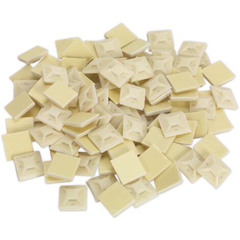 Sealey Self-Adhesive Cable Tie Mount 20 x 20mm White Pack of 100 CTM2020W