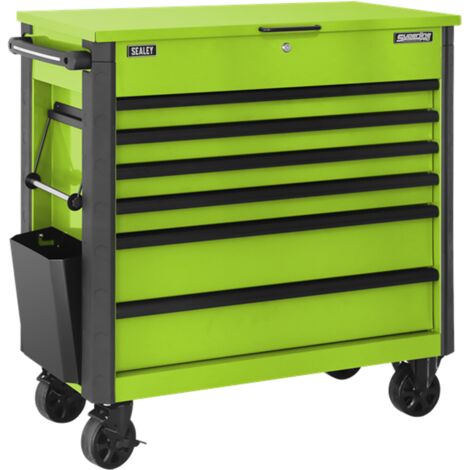 Sealey Green Tool Box Trolley 6 Drawer with Ball Bearing Slides AP366HV
