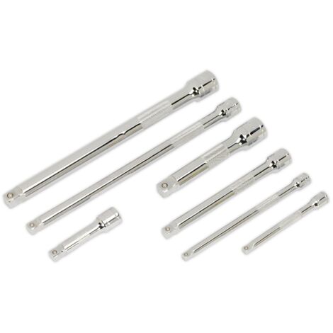 Sealey Wobble Rigid Extension Bar Set 7pc 1/4"", 3/8"" & 1/2""Sq Drive AK770