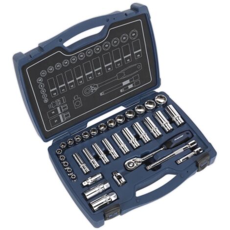 Sealey Premier Socket Set 3/8""Sq Drive 34pc AK8991