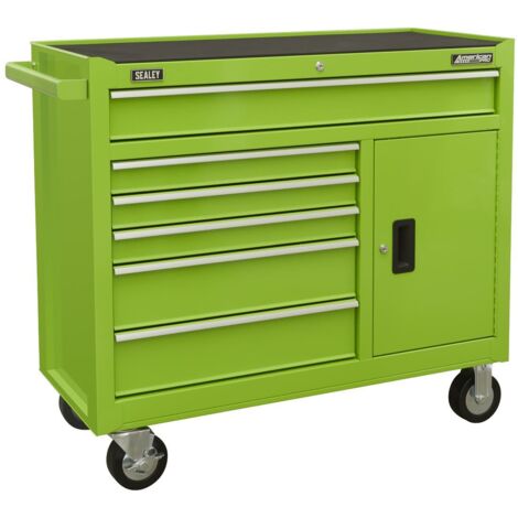 Sealey Green Rollcab 6 Drawer with Ball Bearing Slides Four Keys AP4106HV (1/5)