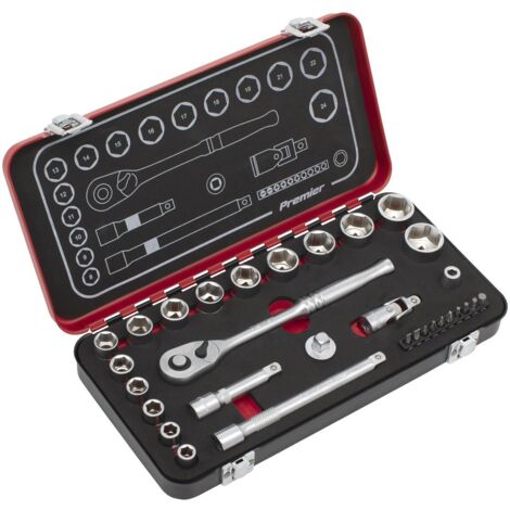 Sealey Metric Socket Set 3/8""Sq Drive 31pc Standard Single Hex AK7921