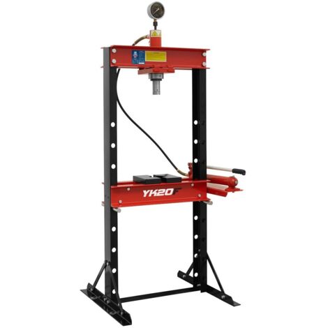 Sealey Hydraulic Press 20 Tonne Floor Type Inc Pressure Gauge & V-block YK20F