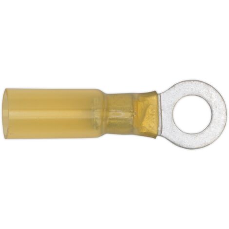 Sealey Heat Shrink Ring Terminal 6.4mm, Yellow - Pack of 25 YTSR2564