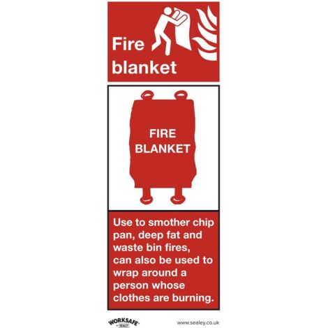 Sealey SS53V10 Worksafe® Fire Blanket Safety Sign, Self-Adhesive Vinyl - Pack of 10 (1/5)