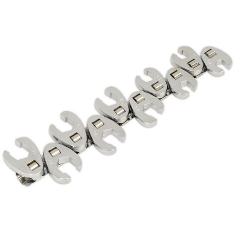 Sealey Siegen Flare Nut Crow's Foot Wrench Set 3/8""Sq Drive 10pc S0845