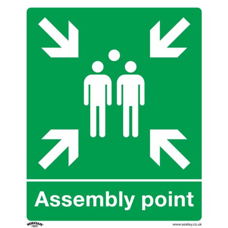 Sealey Worksafe&reg Assembly Point Safety Sign - Rigid Plastic SS37P1 (1/2)