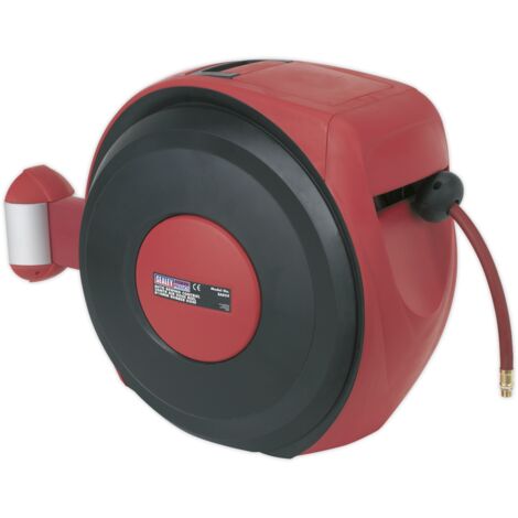 Sealey SA824 30m Auto-Rewind Control Rubber Air Hose Reel 10mm ID