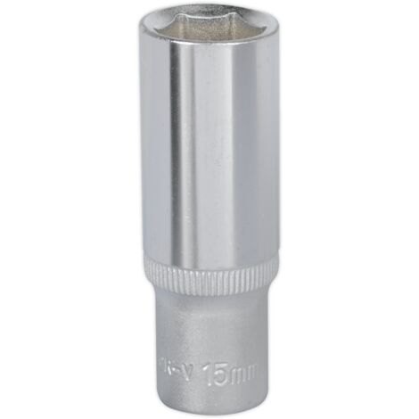 Sealey 15mm Deep 3/8""Sq Drive WallDrive Socket Chrome Hardened Tempered S3815D (1/2)