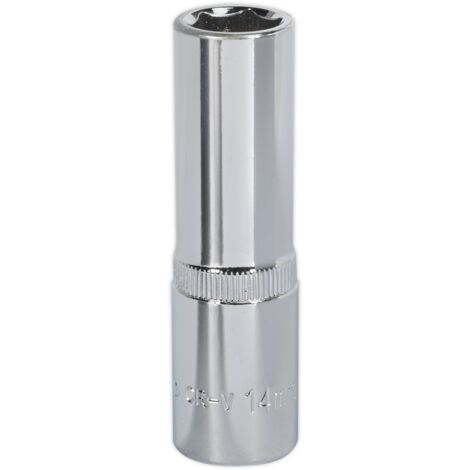 Sealey 14mm Deep Metric WallDrive Socket 1/2""Sq Drive Fully Polished SP1214D