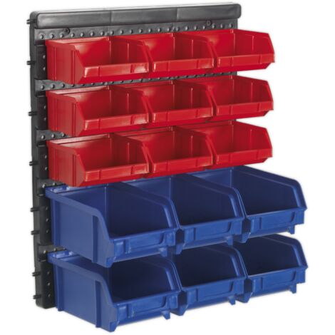 Sealey Wall Mounting Bin Storage System with 15 Bins TPS1569WM