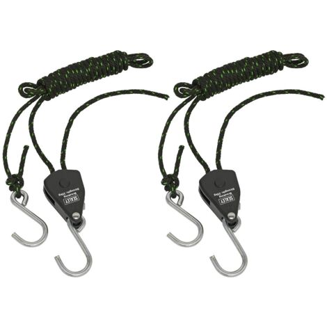 Sealey VS0118 Ratchet Parts Hanger/Tie Down with S-Shaped Hooks 2m - Pack of 2