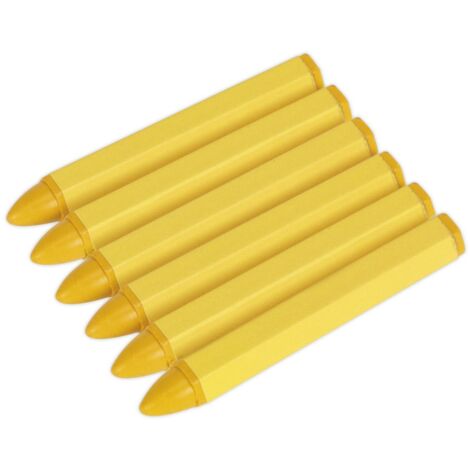Sealey TST14 Tyre Marking Crayon, Yellow - Pack of 6
