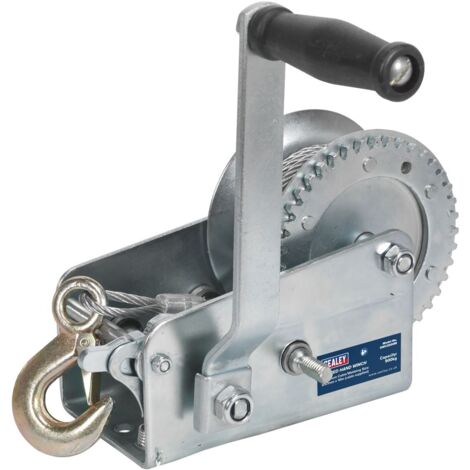 Sealey Geared Hand Winch with Cable 900kg Capacity GWC2000M