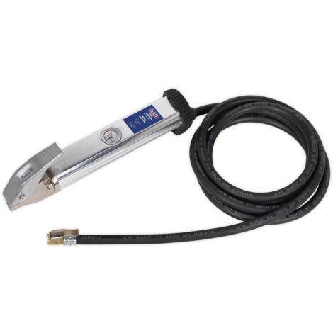 Sealey Tyre Inflator with 2.7m Hose & Clip-On Connector SA396