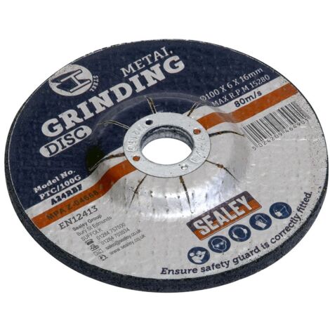 Sealey Grinding Disc �100 x 6mm �16mm Bore PTC/100G