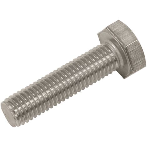 Sealey S1040 Stainless Steel Hex Head Set Screw DIN 933 - M10 X 40 A2 - Pack of 25