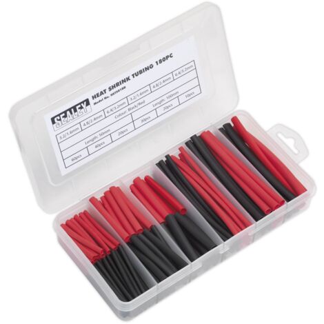 Sealey Heat Shrink Tubing Assortment 50 & 100mm 180pc - Black & Red HST501BR