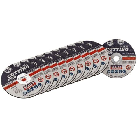 Sealey PTC/3CT10 75 x 1.2mm Cutting Disc 10mm Bore - Pack of 10