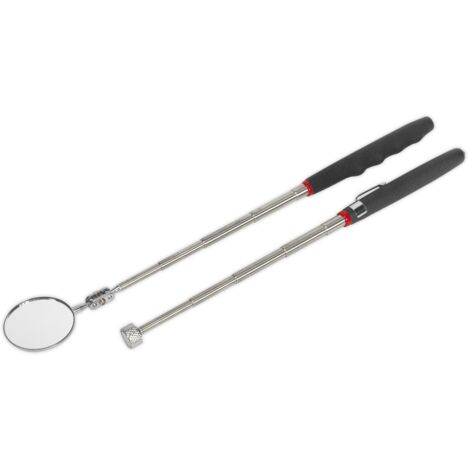Sealey Siegen Telescopic Magnetic Pick-Up Tool & Inspection Mirror Set 2pc S0940 (1/2)