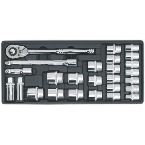 Sealey Premier Socket Set with Tool Tray 1/2""Sq Drive 26pc TBT21