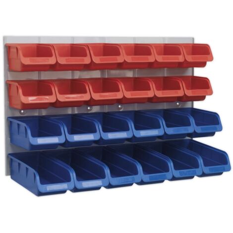 Sealey TPS132 Bin & Panel Combination 24 Bins - Red/Blue