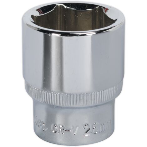Sealey SP1226 Premier Fully Polished Socket 1/2"Sq Drive 26mm (1/2)