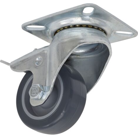 Sealey Castor Wheel Swivel Plate with Total Lock �50mm SCW250SPL