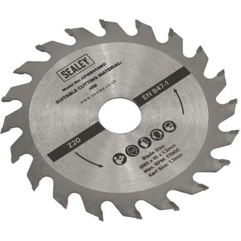 Sealey SM85B20 20tpu Circular Saw Blade �85 x 15 x 1.3mm (1/3)