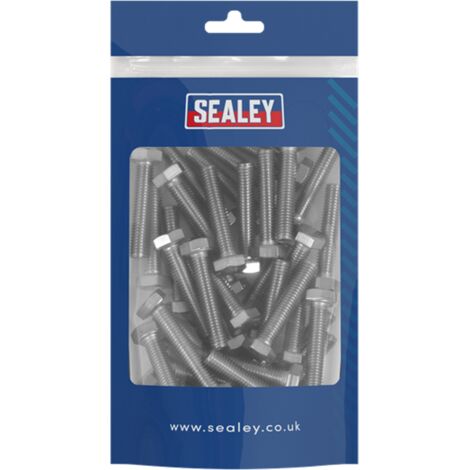 Sealey S840S Stainless Steel Set Screw M8 x 1.25 Pitch, DIN 933 - Pack of 50
