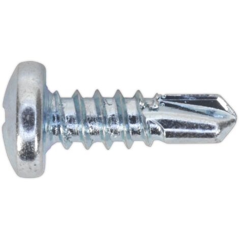 Sealey Self-Drilling Screw 4.2 x 13mm Pan Head Phillips Zinc Pack of 100 SDPH4213