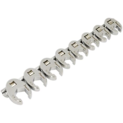 Sealey Premier Imperial Crow's Foot Spanner Set 3/8""Sq Drive 8pc AK599