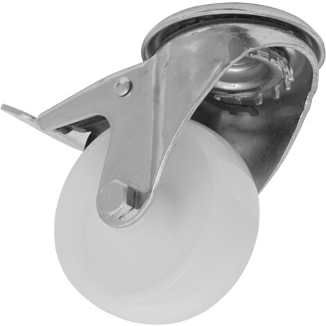 Sealey Heavy-Duty Nylon Castor Wheel Bolt Hole with Total Lock �80mm - Trade SCW480SBLEM