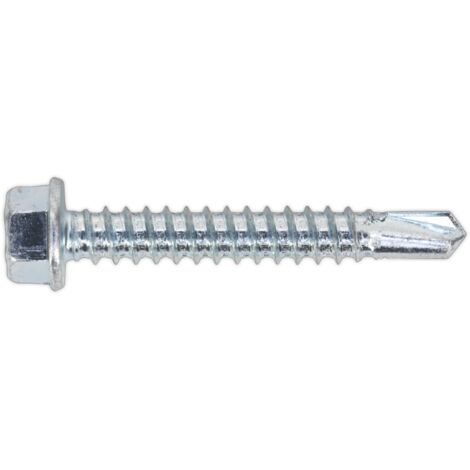 Sealey Zinc Plated Self-Drilling Hex Head Screw 5.5 x 38mm - Pack of 100 SDHX5538