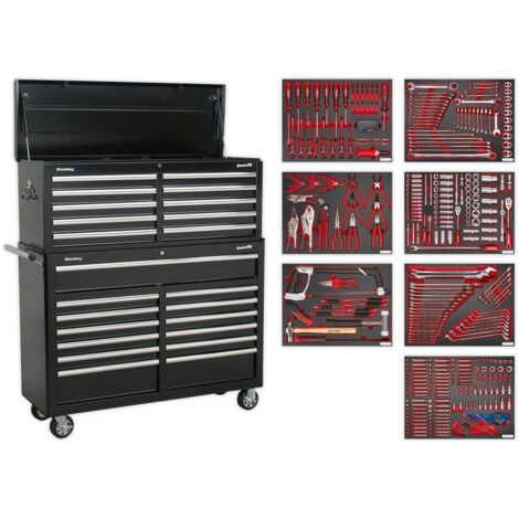 Sealey TBTPBCOMBO4 Superline PRO® Tool Chest Combination 23 Drawer with 446pc Tool Kit - Black