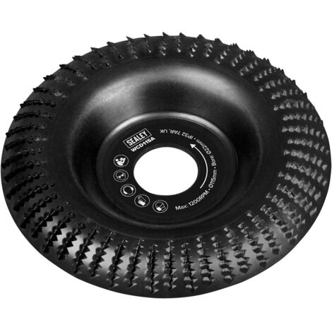 Sealey WCD115A 115mm Arc Shape Wood Carving Disc 22mm Bore (1/2)
