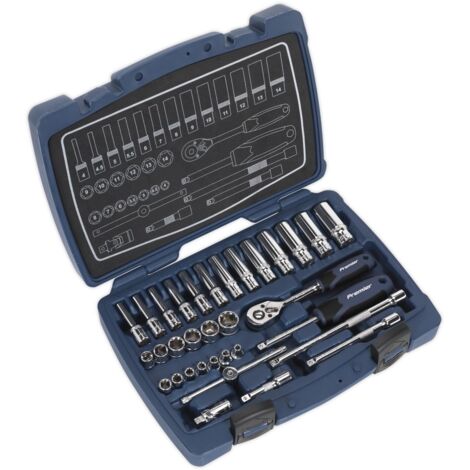 Sealey Premier Socket Set 1/4""Sq Drive 33pc AK8990