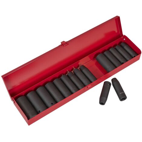 Sealey Premier Metric/Imperial Deep Impact Socket Set 1/2""Sq Drive 16pc AK685