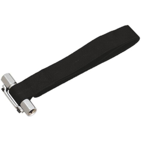Sealey Oil Filter Strap Wrench �300mm Capacity 3/8"" & 1/2""Sq Drive AK6403