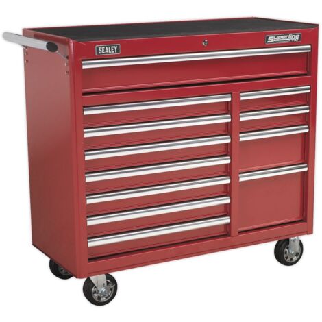 Sealey Rollcab 12 Drawer with Ball-Bearing Slides Heavy-Duty - Red AP41120