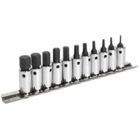 Sealey Premier Hex Socket Bit Set 1/4""Sq Drive11pc AK62251