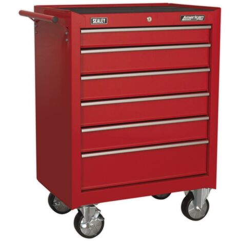 Sealey Rollcab 6 Drawer with Ball-Bearing Slides - Red AP226