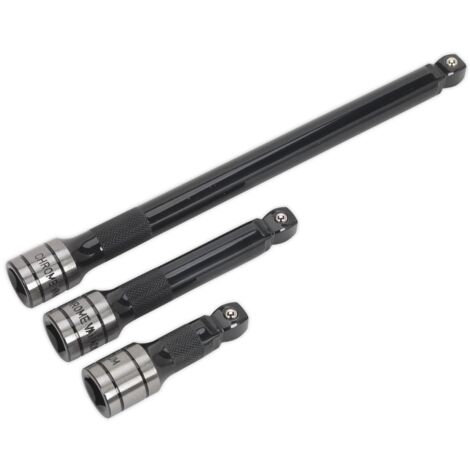 Sealey Premier Black Wobble/Rigid Extension Bar Set 1/2""Sq Drive 3pc AK7692