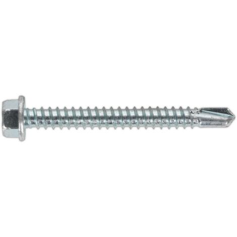 Sealey Zinc Plated Self-Drilling Hex Head Screw 5.5 x 50mm - Pack of 100 SDHX5550